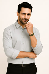 Men light gray formal shirt
